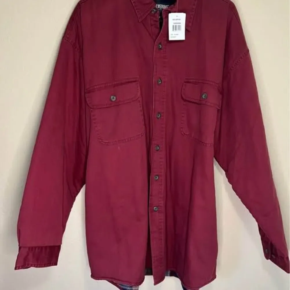 Wolverine Boots Mens Flannel Jacket Long Sleeve Fleece Lined Plaid XL Maroon NWT